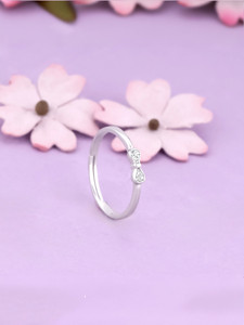 GIVA 925 Silver Zircon Bow Beauty|Lifetime Plating|6 Month Warranty Sterling Silver Cubic Zirconia Rhodium Plated Ring