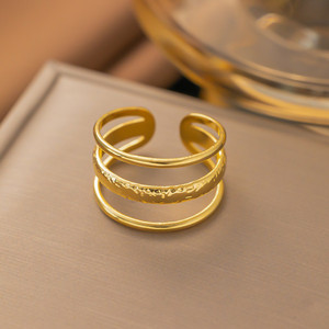 MYKI Marvellous Casual Ring For Women & Girls Stainless Steel Gold Plated Ring