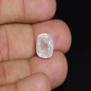 VishvMa 7.00 Ratti Natural White Sapphire Gemstone for Men and Women Lab Certified Stone Sapphire Ring