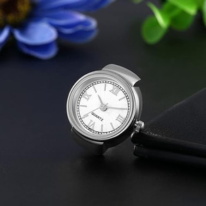 Thrillz Ring Watch For Women Roman Stylish Strachable Silver Ring For Women Girls Stainless Steel Silver Plated Ring