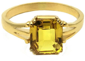 KUNDLI GEMS Pukhraj stone ring Precious Yellow sapphire stone unheated & untreated Astrological Purpose for unisex Stone Sapphire Gold Plated Ring