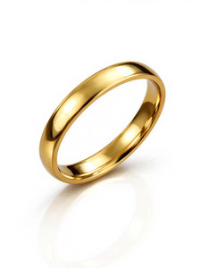 Vaynora Jewels Unisex Gold Plated Stainless Steel Minimal Band Ring for Men & Women Stainless Steel Gold Plated Ring