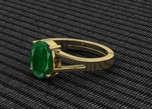 GenZcomplex Original 7.25 Ratti Emerald Panna Gem Stone Ring Brass Emerald Ring Brass Emerald Gold Plated Ring