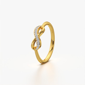 KYMEE Kymee 18K Gold Vermeil Diamond Infinity Ring – Elegant Women’s Ring Sterling Silver Gold Plated Ring