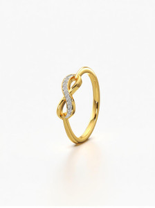 KYMEE Kymee 18K Gold Vermeil Diamond Infinity Ring – Elegant Women’s Ring Sterling Silver Gold Plated Ring