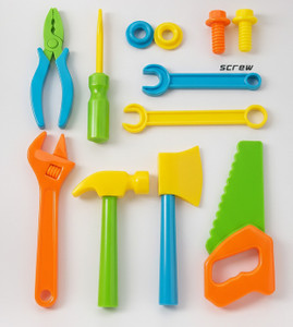 TInyMarT Kids Pretend Play Tool Kit – 10 Piece Plastic Construction Toy ...
