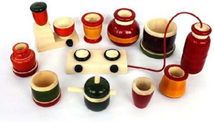 KRShop MaMu Shop Friendly Kitchen Set for Boys and Girls wooden set