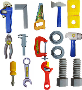 BKDT Marketing Mechanics Carpenter Tool Kit Toys for Kids - Pretend Play Toy DIY -14 Tools