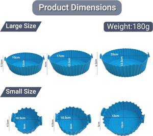 HomiQ 6 pcs silicon air fryer different size tray set Air Fryer