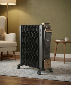 HAVELLS Hestio Wave 13 Fin 2900 Watt, Thermostatic heat control & PTC fan control Oil Filled Room Heater