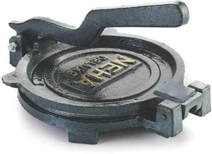 Neha 8.5'' Diameter Heavy Model Chapati Maker SS Plate Dump Press Machine with Handle Roti and Khakra Maker