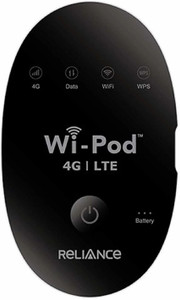 Reliance Router Hotspot 4G LTE 850/1800/2300 MHZ, Unlocked All Sim Support GSM 4G Router 2.4 GHz 21 Mbps Wifi Speed Single Band Internal Antenna MiFi (Sim Based)