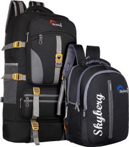 Skyberg 60L Rucksack with 30L Backpack - Curve Water-Resistant Hiking & Travel (Unisex) 60 L Backpack