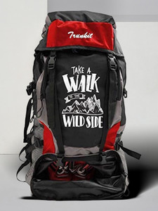 Trunkit Adventure Series Water Resistance Trekking Hiking Travel Bag with Shoe Compartment Rucksack- 55 L (Black/Red) Rucksack  - 55 L
