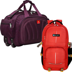 sky spirit Rucksack and Duffel Bag With Wheels Combo Pack of 2 For men and women Rucksack  - 60 L