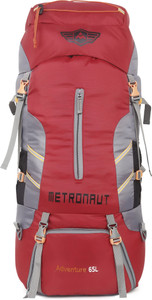 METRONAUT Adventure Series Hiking/Camping/Travel Bag with Rain Cover Rucksack  – 65 L(Red)