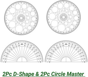 Z Shape Ruler Flipkart.com | Rulerzz Pack of 2Pcs D-Shape Scale and 2Pcs Circle ...