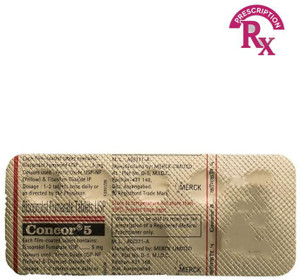 Concor Tabl Concor 5 mg Tablet (10 Tab) Price in India - Buy Concor 5 mg Tablet (10 ...