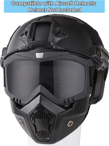 Huims Mask, Airsoft Mask Full Face and Detachable Airsoft Goggles Blowtorch  Safety Goggle
