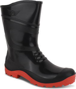 Elecant PVC 11-inch Industrial Gumboots, Non-Metallic Toe, Oil, Water and Acid Resistant Boots For Men