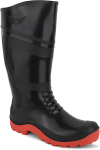 Elecant PVC 15-inch Industrial Gumboots, Non-Metallic Toe, Oil, Water and Acid Resistant Boots For Men