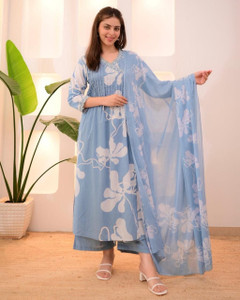 BNA BNAYA Floral Print Kurta, Trouser/Pant & Dupatta Set