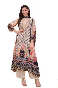 Dhvija enterprise Printed Anarkali Kurta, Bottom & Dupatta Set