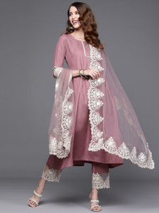 inddus Self Design Kurta, Trouser/Pant & Dupatta Set