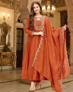 HIYAN TEXTILES Embroidered Kurta, Trouser/Pant & Dupatta Set