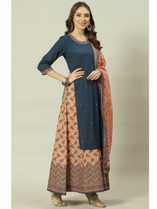 BIBA Woven Kurta, Sharara & Dupatta Set