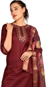 RADHA MADHAV Embroidered Kurta, Trouser/Pant & Dupatta Set