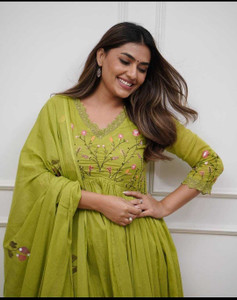 Jaipur Impex Embroidered Anarkali Kurta, Bottom & Dupatta Set