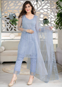 Bollyclues Embroidered Kurta, Salwar & Dupatta Set