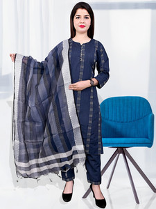 Shahbazcreation Striped Kurta, Trouser/Pant & Dupatta Set