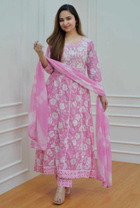 MAAHVI Embroidered Kurta, Salwar & Dupatta Set