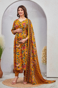 sky fab Printed Anarkali Kurta, Bottom & Dupatta Set