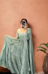 FILIB LONDON Embroidered Anarkali Kurta, Bottom & Dupatta Set