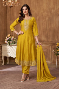 Aarya Fashion Embroidered Kurta, Salwar & Dupatta Set