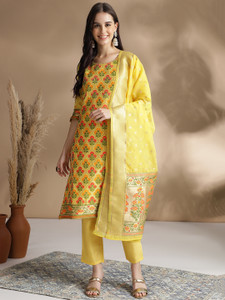 Arriva Fab Woven Kurta, Trouser/Pant & Dupatta Set