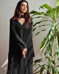 khodal Embroidered Kurta, Palazzo & Dupatta Set