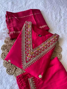 Raghunandanfab Embroidered Kurta, Trouser/Pant & Dupatta Set