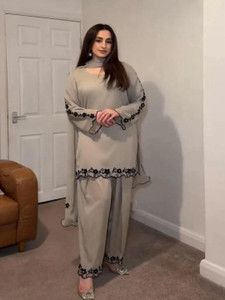 KHODAL BOUTIQUES Embroidered Kurta, Patiala & Dupatta Set