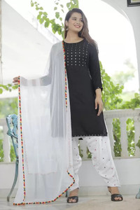 Aimca Embroidered Kurta, Salwar & Dupatta Set