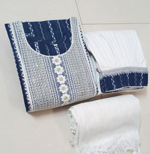 Insha Emporium Woven Kurta, Salwar & Dupatta Set