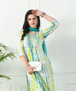 LYCHNIS Printed Kurta, Trouser/Pant & Dupatta Set