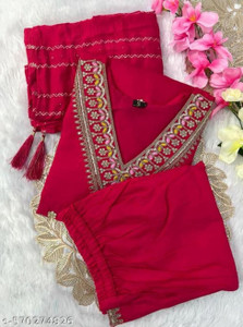 FABKURTI Embroidered Kurta, Palazzo & Dupatta Set
