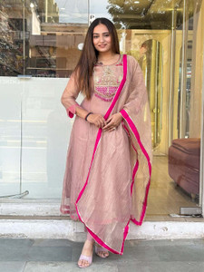 KACHIBA Embroidered Kurta, Trouser/Pant & Dupatta Set