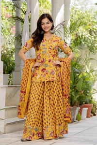 Fabitude Floral Print Kurta, Salwar & Dupatta Set