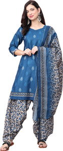 VihaanExim Printed Kurta, Patiala & Dupatta Set