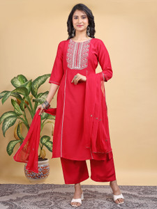 JOGAN Embroidered Kurta, Trouser/Pant & Dupatta Set
